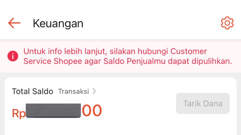 jvniloue's tweet photo. ini kenapa saldo penjual ga bisa ditarik ya? @ShopeeID @ShopeeCare https://t.co/UOgJ6R2odU
