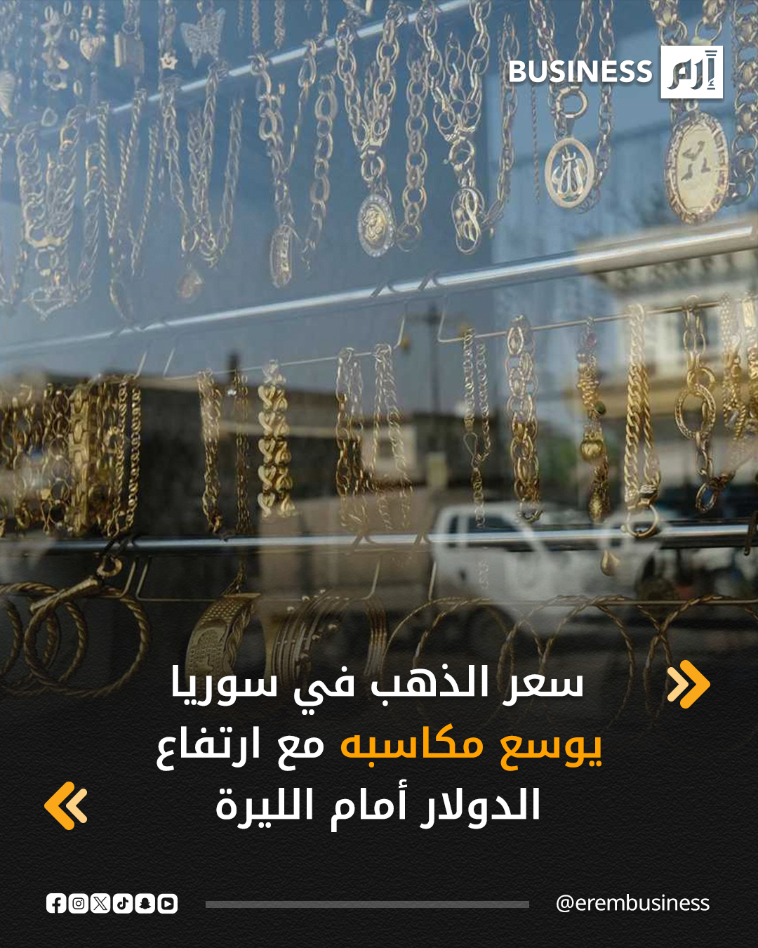وسعت أسعار الذهب في سوريا مكاسبها في منتصف تعاملات اليوم الاثنين، بزيادة 2.4% بدعم من صعود سعر المعدن عالمياً، مع تراجع سعر الليرة السورية أمام الدولار، ليسجل سعر غرام الذهب «عيار 21» نحو 1.43 مليون ليرة سورية (123.9 دولار).. تزامن ذلك مع ارتفاع سعر الدولار مقابل الليرة في السوق الموازية ليتراوح بين 11485 ليرات للشراء، و11835 ليرة للبيع. 