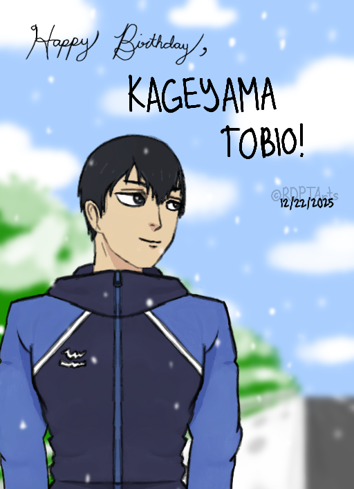 RDPTArts's tweet photo. A rare illustration of the smiling Kageyama in the snowy background made to celebrate his birthday! Happy birthday, Kageyama-kun! 🎊🎉💖🎁❤️🎂🤩🏐🥳

More details here: https://t.co/SfHP9uepA1

#Birthday #Haikyū #Haikyuu #Kageyama #KageyamaTobio #TobioKageyama https://t.co/iwBNnTf2d1