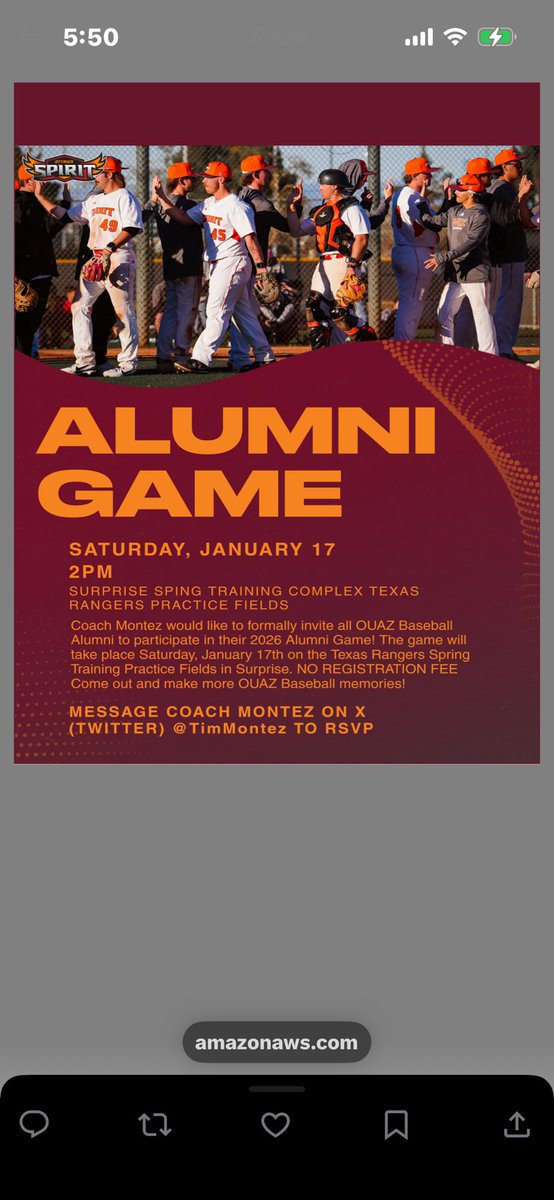 OUAZ 2026 Baseball  Alumni Game Info👍🙏⚾️