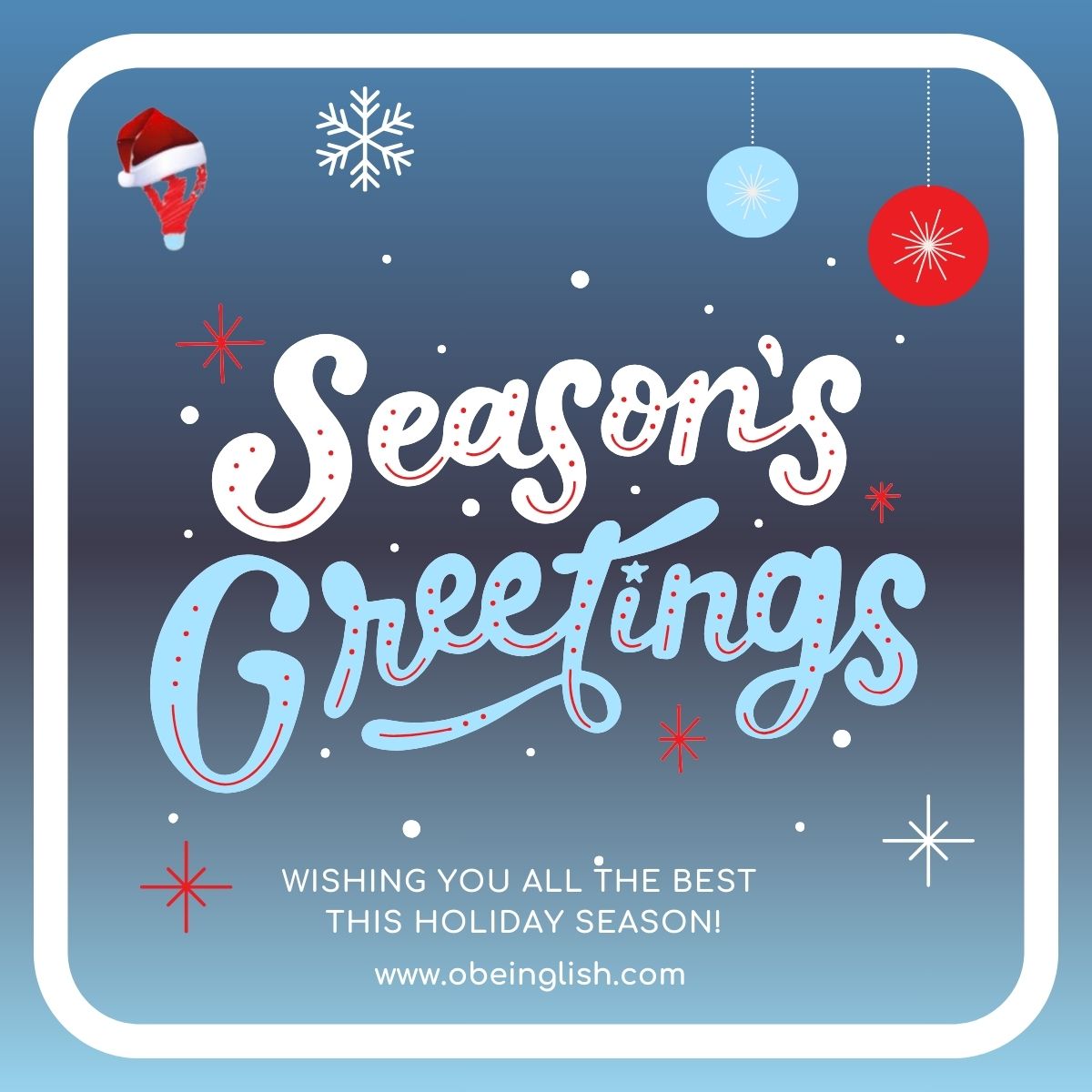 🎄✨ it’s tiiiiiiiime : toute l’équipe d’<a href="/obEiNGLISH/">o'bEiNGLISH</a> vous souhaite de très belles fêtes ! Que cette pause de fin d’année vous permette de revenir en 2026 avec énergie, curiosité… et, pourquoi pas, de nouveaux projets linguistiques 🇬🇧😉…