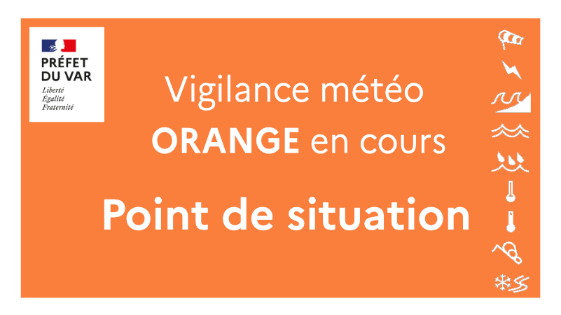 Prefet83's tweet photo. #METEO83 | Lundi 22 décembre – 14h
🟠Point de situation sur les intempéries dans le #Var, toujours en vigilance ORANGE Pluie-inondation et Crues.

➡️ Les pluies qui balaient en continu le département depuis le début de la nuit ont des premières conséquences sur les réseaux de transports :

❌️ Fermeture au trafic de l’aéroport du Golfe de Saint-Tropez - La Môle. La piste est sous l'eau à environ 20% et n'est plus opérationnelle. Les salariés sont en sécurité. Les aéronefs sont en cours de déplacement pour mise en sécurité.

➡️ Le point sur les routes :
❌️ RD 233 (Gonfaron - Le Luc) – route inondée et fermée à la circulation
❌️ RD 554 (La Farlède - La Crau) - route inondée et fermée à la circulation avec déviation via RD67
❌️ RD 12 (Pierrefeu) : route avec difficultés de circulation, débordement du Real Martin
❌️ RD 14 (Pierrefeu - Collobrières) : route avec difficultés de circulation, débordement du Real Collobrier.

⚠️ Le préfet appelle les automobilistes à faire preuve d’une très grande vigilance, à ne pas s’engager sur une route immergée et à respecter les déviations mises en place.

⚠️ Les cours d’eau continuent de monter et la plus grande prudence s’impose. Des premiers débordements sont observés sur la Giscle, la Môle et la Grenouille sur les communes de Cogolin et Grimaud.

➡️ Des reconnaissances préventives sont menées par les sapeurs-pompiers aux Mayons, à Cogolin et à Collobrières.

ℹ️ Restez informés 👉 https://t.co/kCM8YUB2vP