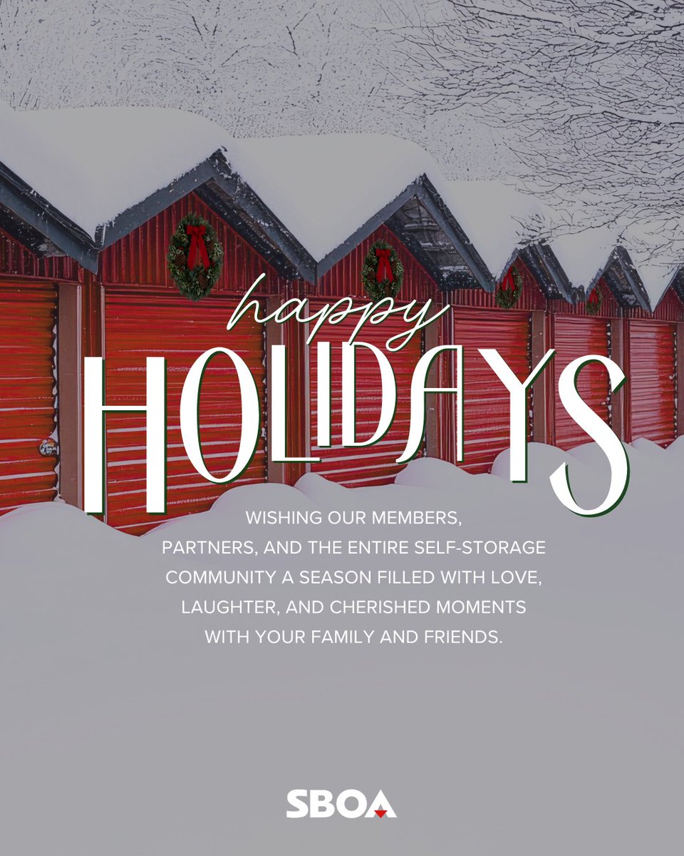 🎄 This holiday season we are grateful for this incredible self-storage community. Thank you to our members and service providers for being a part of the alliance. The SBOA wishes you wonderful holiday season and prosperous new year!