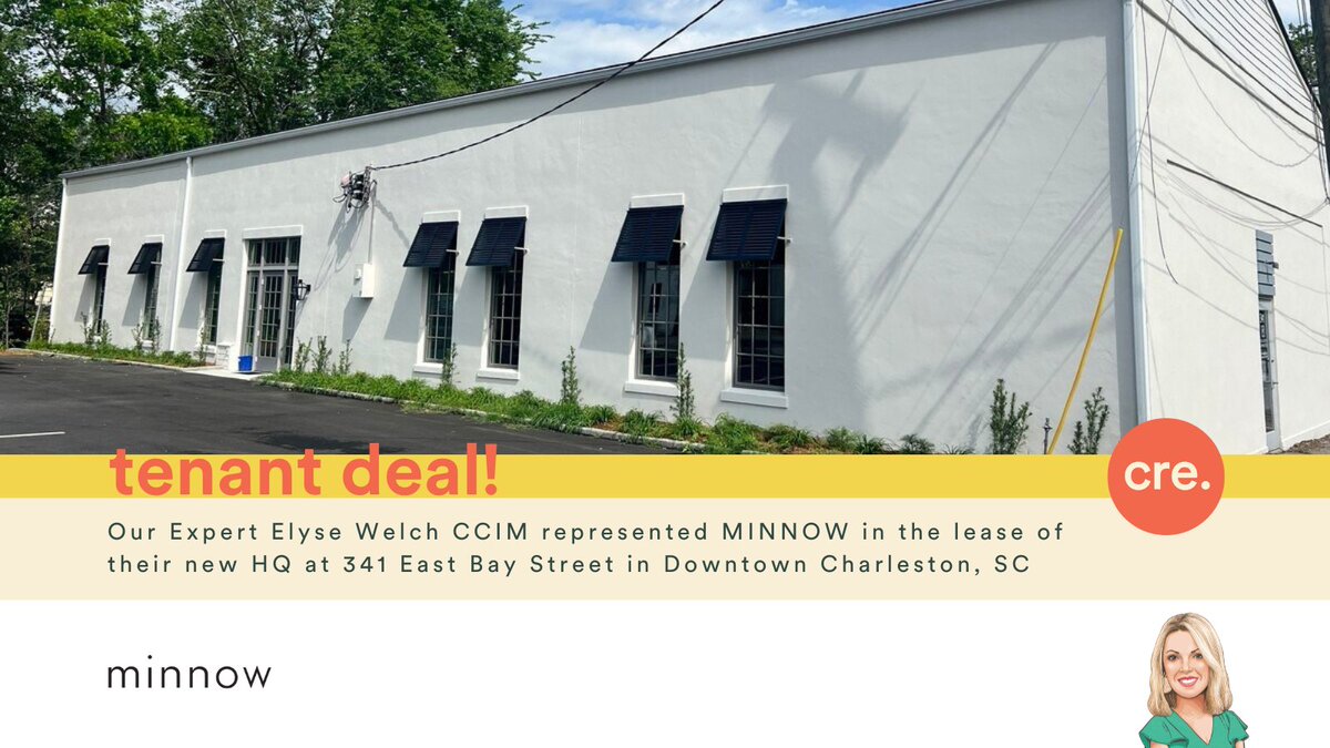 📣 Mondays are for the Dealmakers. It's #DealmakerMonday! 📣

Our Expert Elyse Welch CCIM represented Minnow in the lease of their new HQ at 341 Easy Bay Street 📍 Downtown Charleston, SC.

Great working with Chip Shealy at CBRE Charleston! ✨

🔗 cre.expert/deal-minnow-hq…