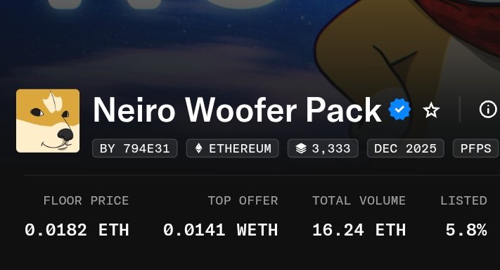 Its 0.018e (55$) rn 

NFTs