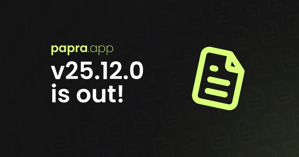 papra_app's tweet photo. Papra version v25.12.0 is out!
Time to docker pull 🚀

#OpenSource #BuildInPublic #SelfHosted https://t.co/gLmazh7XGc