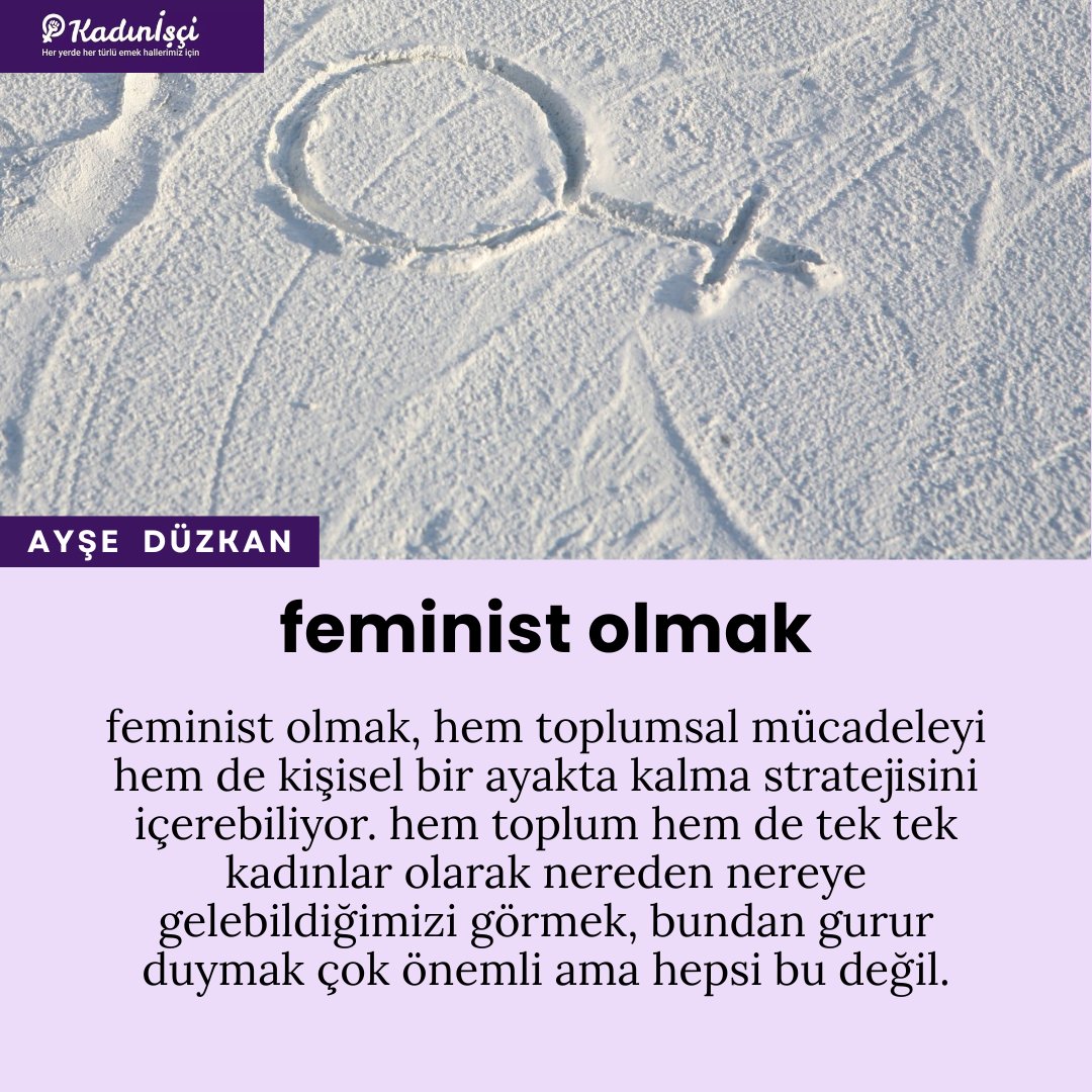kadin_isci's tweet photo. 👉 feminist olmak, birden fazla tanımı ve katmanı olan bir tercih bence.
👉 bir kadın kendisini feminist olarak tanımlıyorsa kimsenin buna itiraz etme hakkı yok. ama fikirlerin feminist olup olmadıklarını tartışabiliriz.
👉 ya edimlerin?
👉 @ayseduzka 
👇 https://t.co/w0CwPWNUDv https://t.co/hnpW7vy9yq
