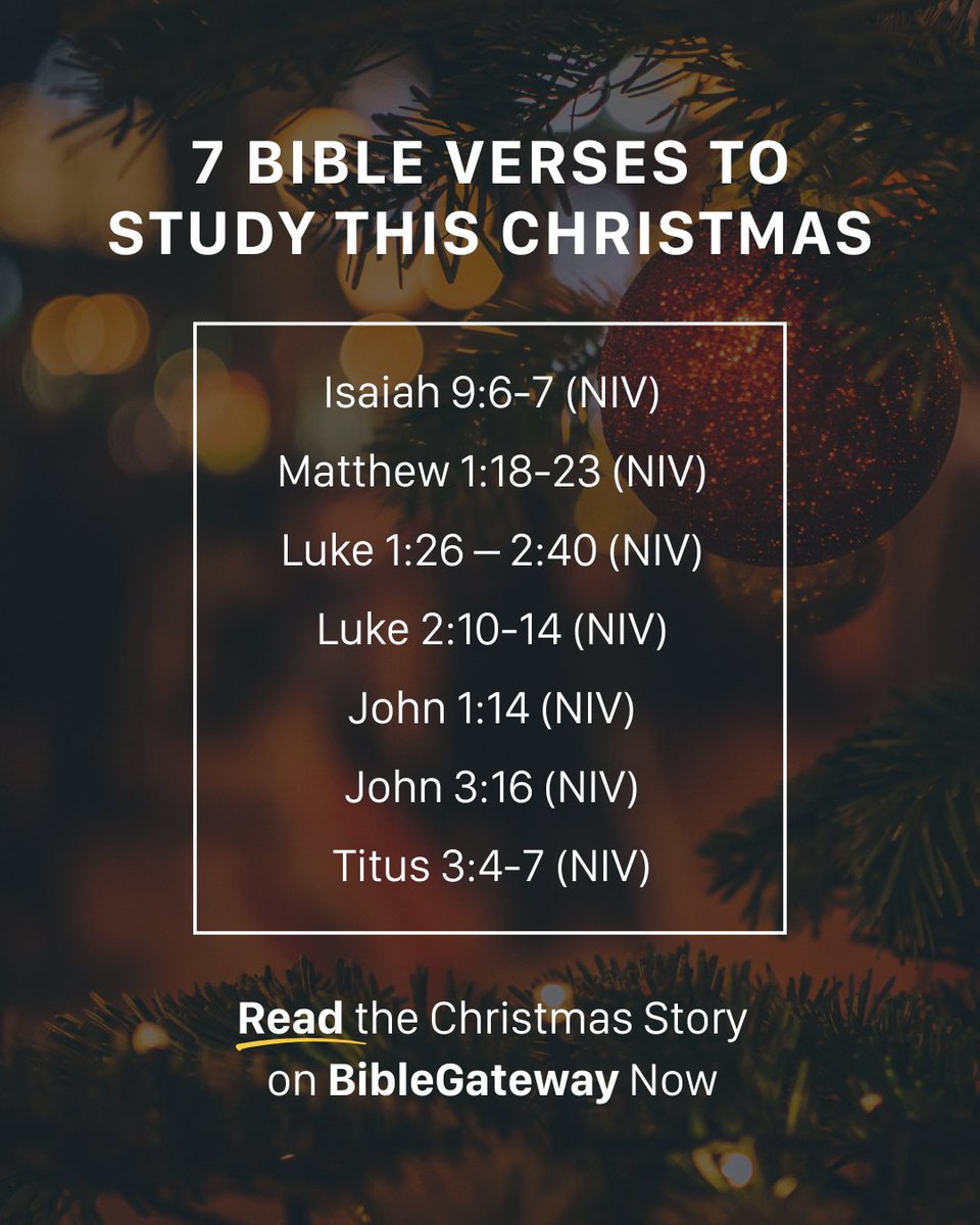 The Christmas story is woven through Scripture—promise, fulfillment, hope.

These 7 Bible verses help us slow down and reflect on what Christmas truly means.

📖 Read 35 Christmas Bible verses here: bit.ly/48G4yoT