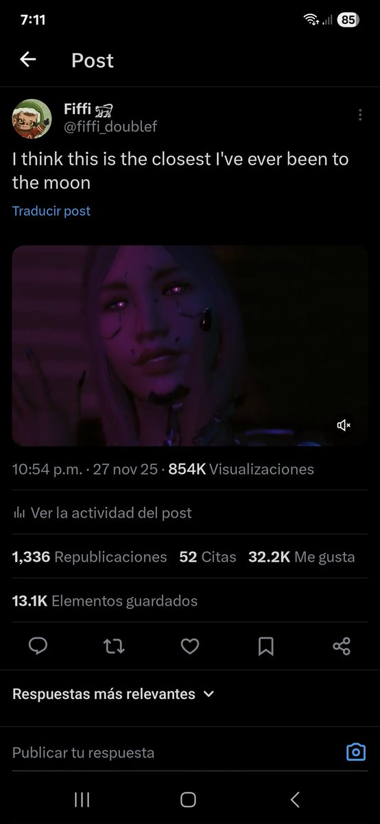 What I've learned from cyberpunktwt oomfs quoting this is that sometimes we can get a lot of attention but then it's the same 10 people interacting with the posts.
And it's never art or VP, always the unserious stuff.