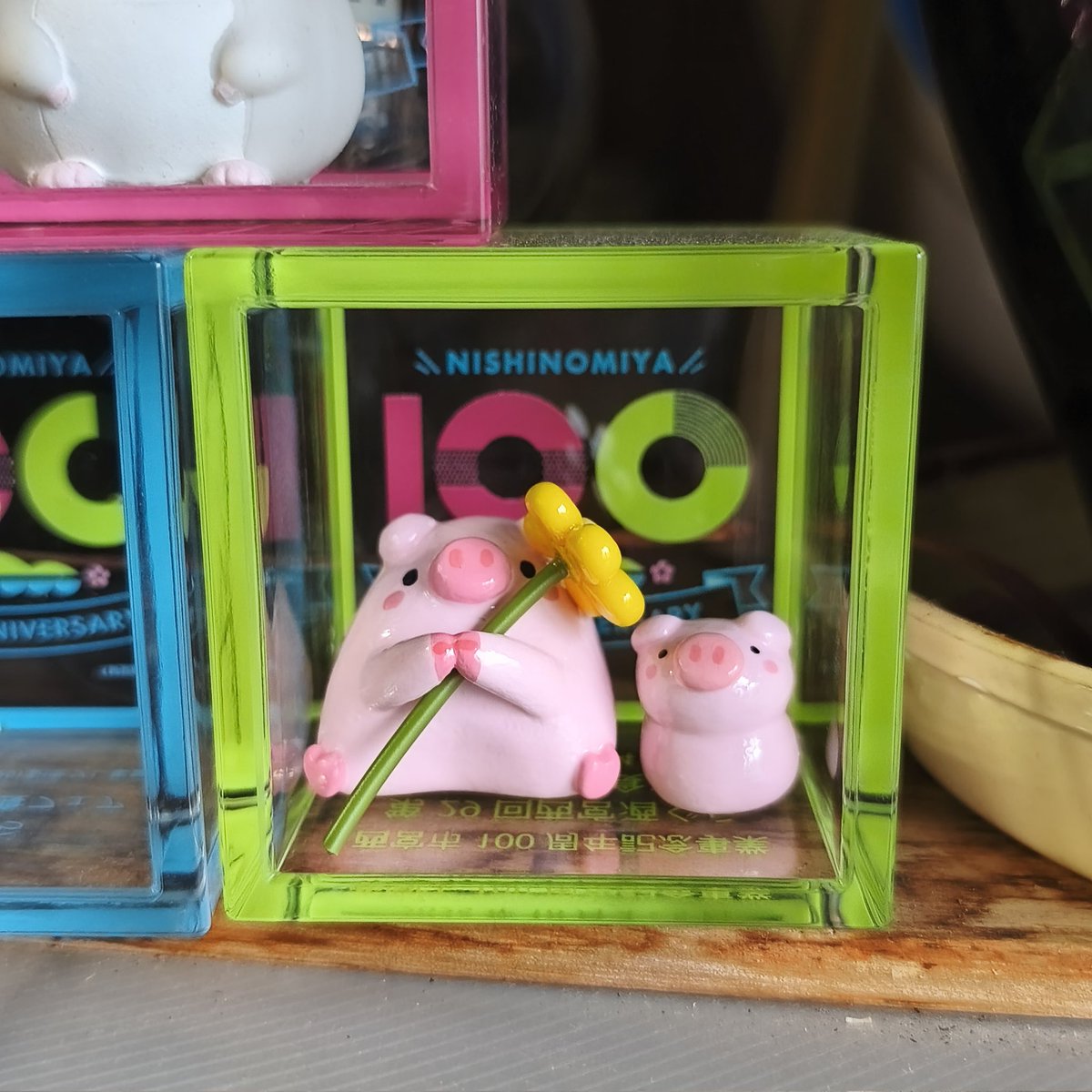 てづバ戦利品② かわいいブタちゃんの置物 他の子達もめっちゃ可愛くて