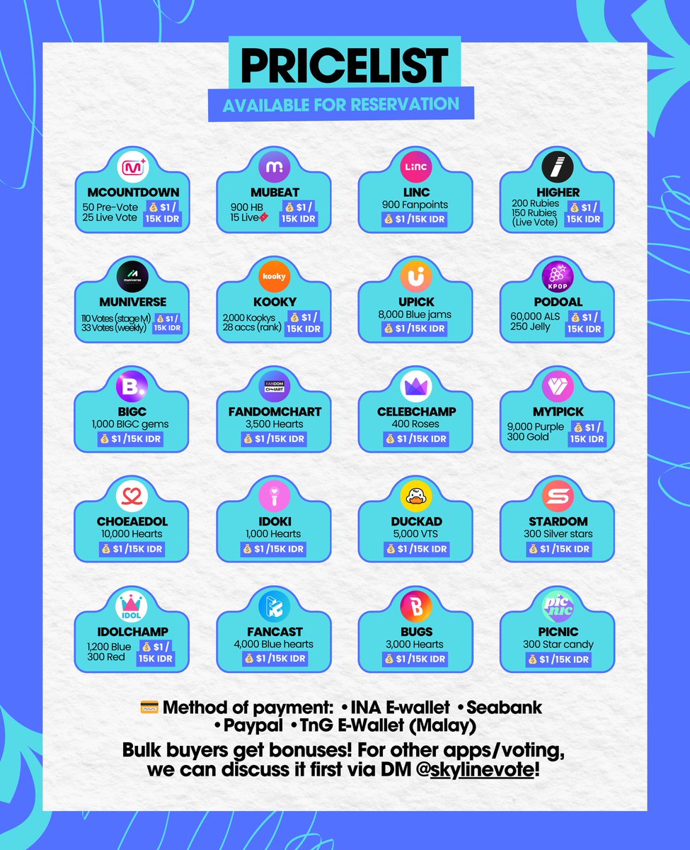 🏙️ AVAILABLE FOR SALE🏙️

PRIZM GDA POPULARITY AWARDS
📲 55 votes 🎟 = $1
📲 700 votes 🎟️ = $10
📲 10K votes 🎟️ /day

🏷 wts wtb jual gda vote male female idolchamp mubeat higher podoal my1pick mcountdown upick linc fandomchart idoki celebchamp kooky fancast picnic duckad