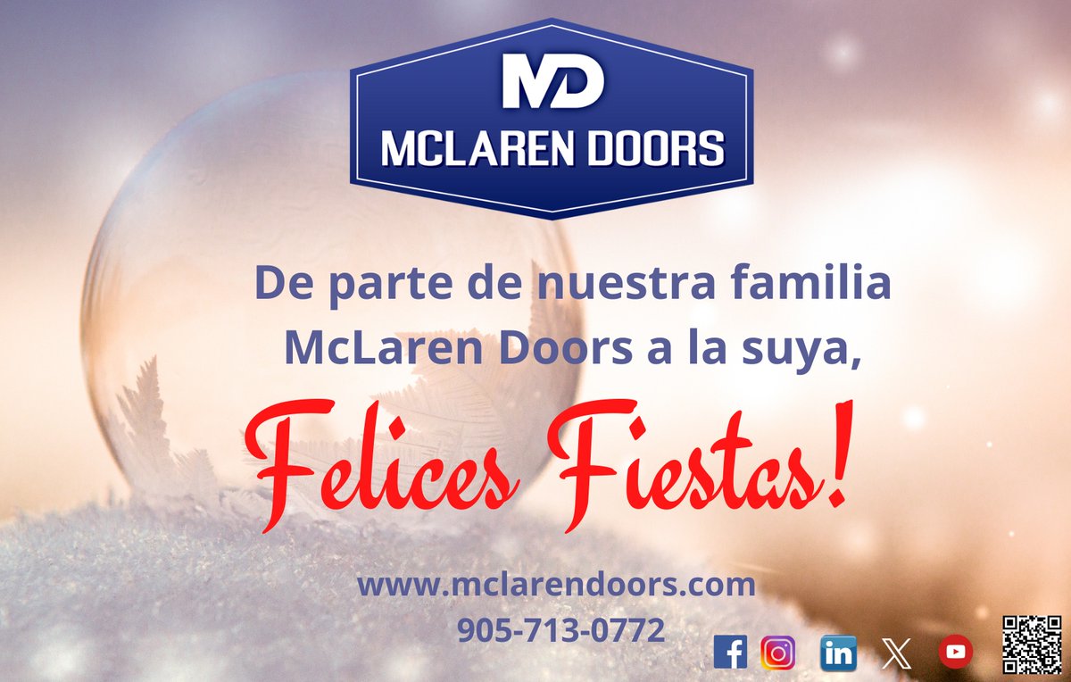 Happy Holidays ! As we wrap up 2025, we want to extend our heartfelt thanks to our incredible customers dealers &amp; repair facilities for your trust and partnership. Here’s to a prosperous 2026! #McLarenDoors #Rollupdoors
mclarendoors.com 905-713-0772 <a href="/McLarenDoors/">MCLAREN DOORS</a>