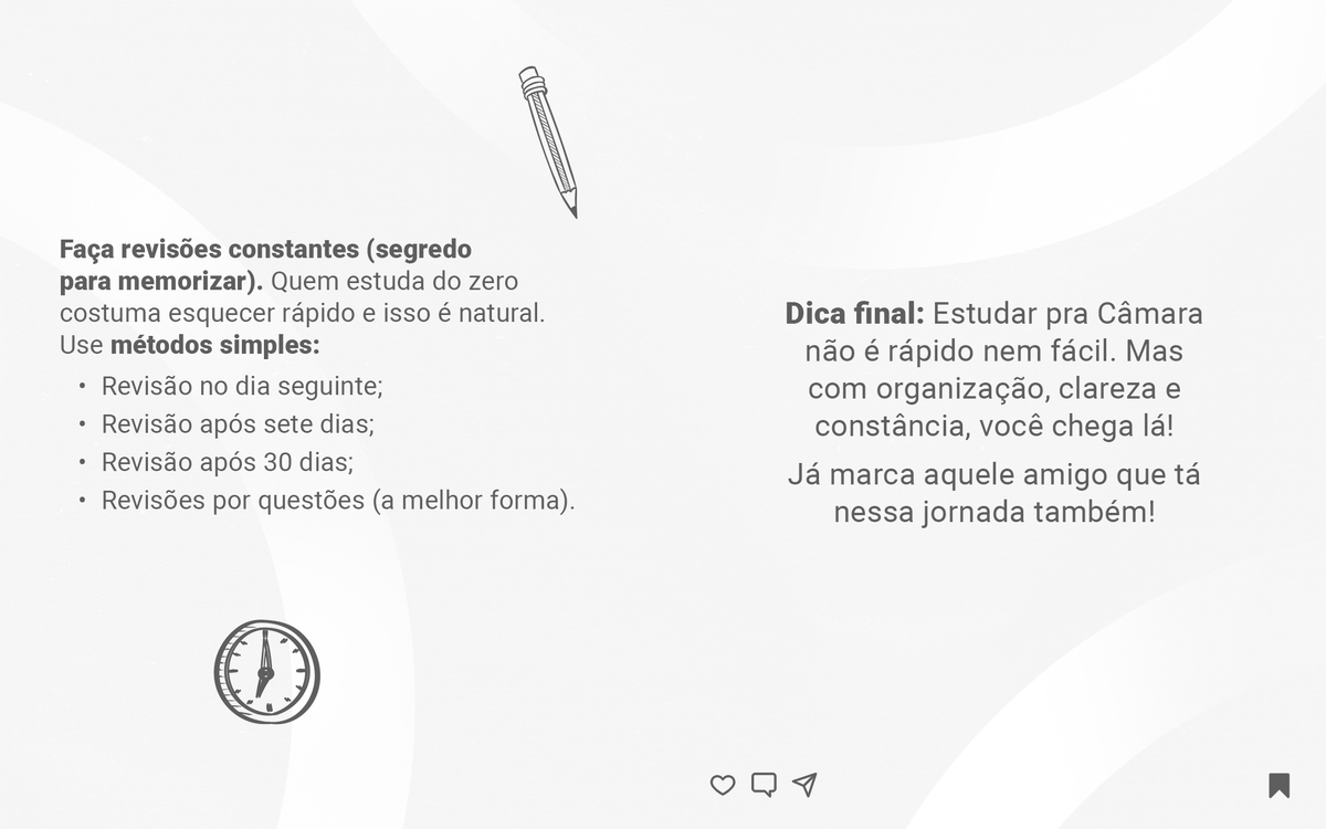 LabHackerCD's tweet image. Vai começar a estudar pro concurso da Câmara? 📚
Confira o carrossel com dicas práticas pra quem está iniciando do zero: matérias base, plano de estudo, revisões e mais. Organização e constância fazem toda a diferença.
#LABHacker #ConcursoDaCâmara #Estudar