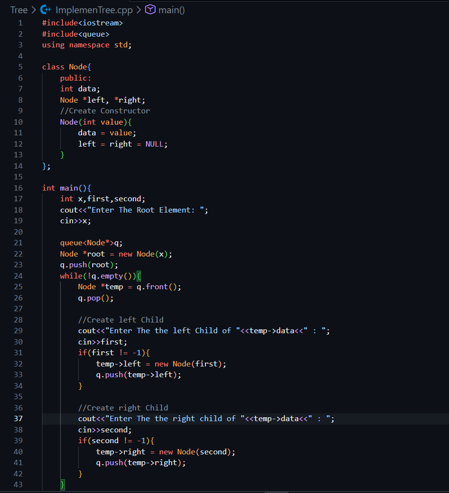 CHAYAN78905's tweet image. 🚀 #Day85 / #180DaysOfCode 🎯
DSA Journey in C++ 📚 | #CoderArmy
📌 Topics: Tree ⚡
✅ What is Tree?, What Is Binary Tree?
✅ Under Standing Root, Parent, Child, Edge, Leaf Node, Ancestors, Descendant, Sibling etc.
✅ How it is implement Internally
Thanks to @rohit_negi9 Bhaiya