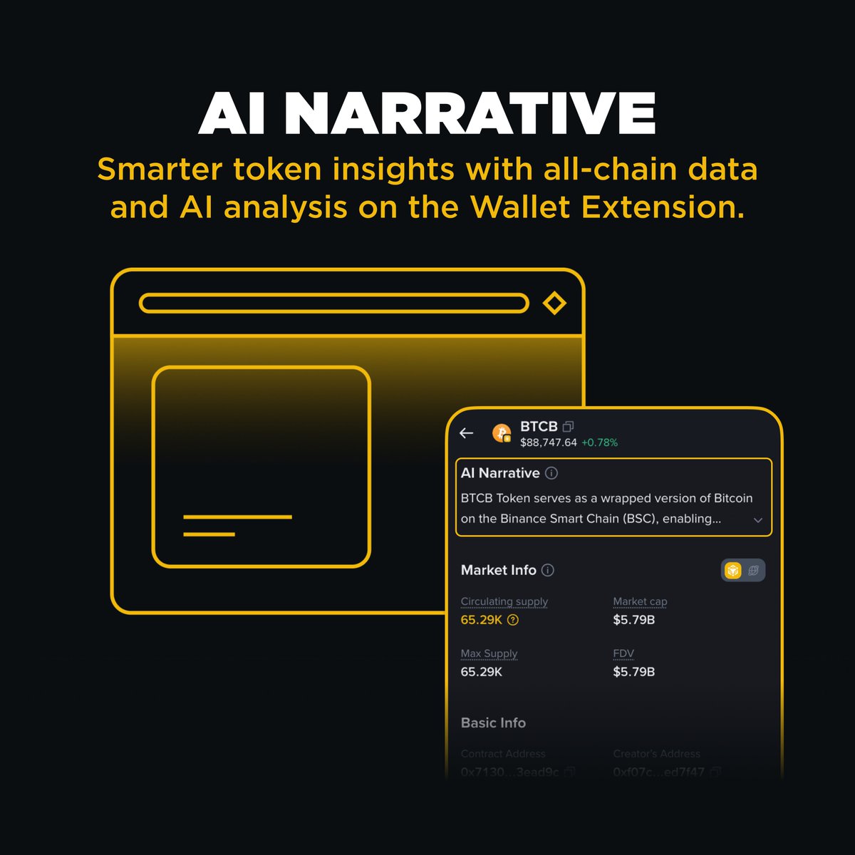 BinanceWallet's tweet image. 4️⃣ Make smarter decisions with an upgraded token page