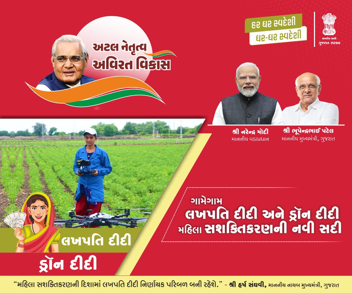 સુશાસનથી મહિલા સશક્તિકરણ...

માન. વડાપ્રધાન શ્રી નરેન્દ્રભાઈ મોદીના માર્ગદર્શનમાં ગુજરાતે નારી શક્તિના સશક્તિકરણ માટે અનેક સફળ આયામો અપનાવ્યા...

#GoodGovernanceGuj
#GoodGovernanceMEH