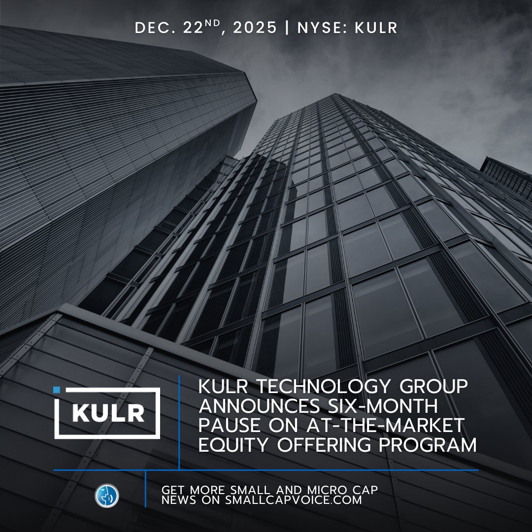 $KULR pauses its ATM through June 30, 2026. Well-capitalized and focused on execution, the company shifts attention to operations.

Read more:
kulr.ai/kulr-technolog…