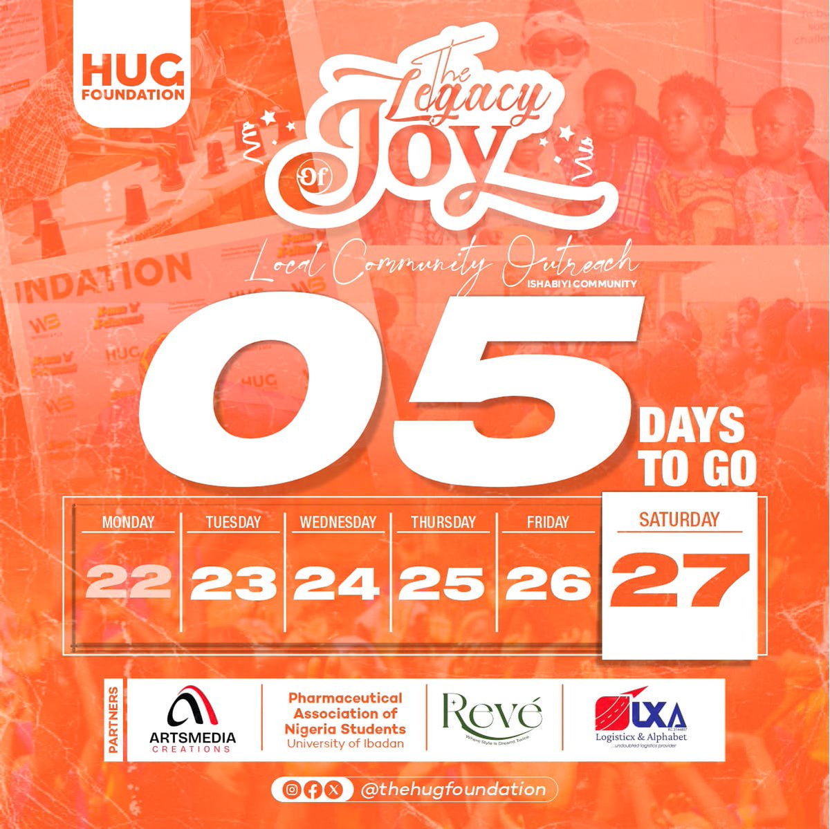 hug_foundation's tweet photo. 🔥✨ 5 days to go and the joy is already loud.

Not just an outreach 
Not just a gathering.

The Legacy of Joy is almost here ✨🎄

Will I see you there ?? https://t.co/hiNkiE7d5V