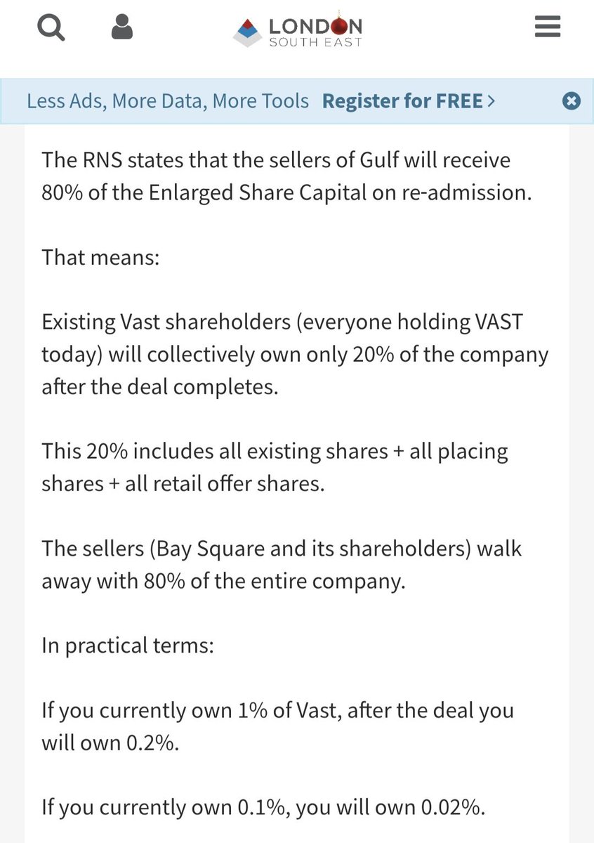 TheSpec64165100's tweet photo. #vast 
500% dilution! 
GULP..... https://t.co/BHSlIJ3Mrr