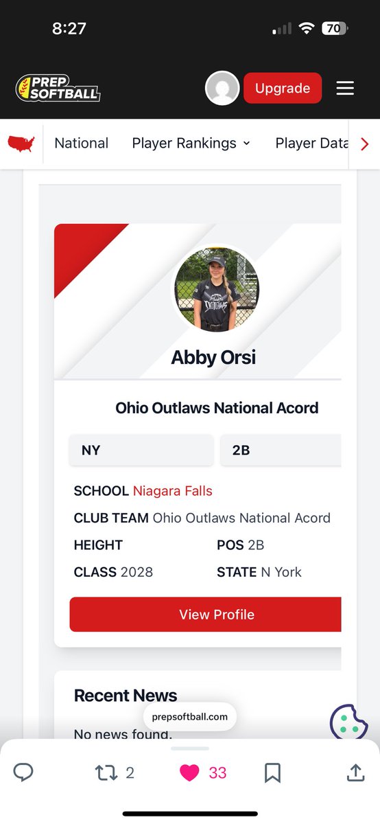 Thank you <a href="/PrepSoftball/">Prep Softball 🥎</a> and <a href="/KaylaLombardo11/">Kayla Lombardo</a> for including me in your top 100 rankings for the class of 2028. It’s truly an honor!  <a href="/AcordOhio/">OhioOutlawsAcord</a> <a href="/brandi_acord/">brandi acord</a>
