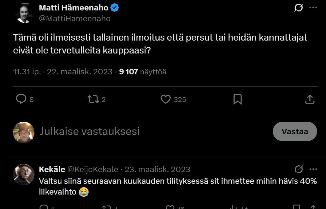 mikkokokko's tweet photo. Kekäleen kommentti parin vuoden takaa osui aika hyvin tähän Valtterin valitukseen siitä että liikevaihto on ottanut iskua... Jos on kauppiaana varaa dissata asiakkaita niin sillä saattaa olla seurauksia. #varusteleka https://t.co/vpzyovXNf4