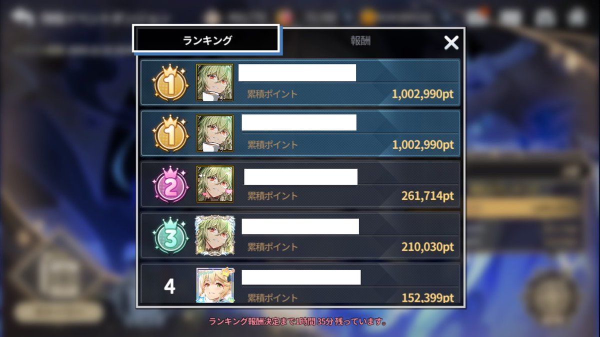 4度目の正直でT先生のストーリーイベントランキング100万達成&amp;1位が確定しました！！！！！！！！！！！！
……というわけで、お願いなのでKOGはヴァルディナールを実装してください❣️❣️❣️ワールド17以降のストーリーはヴァルディナールも救われた世界であることを知ってるんですからね🫵