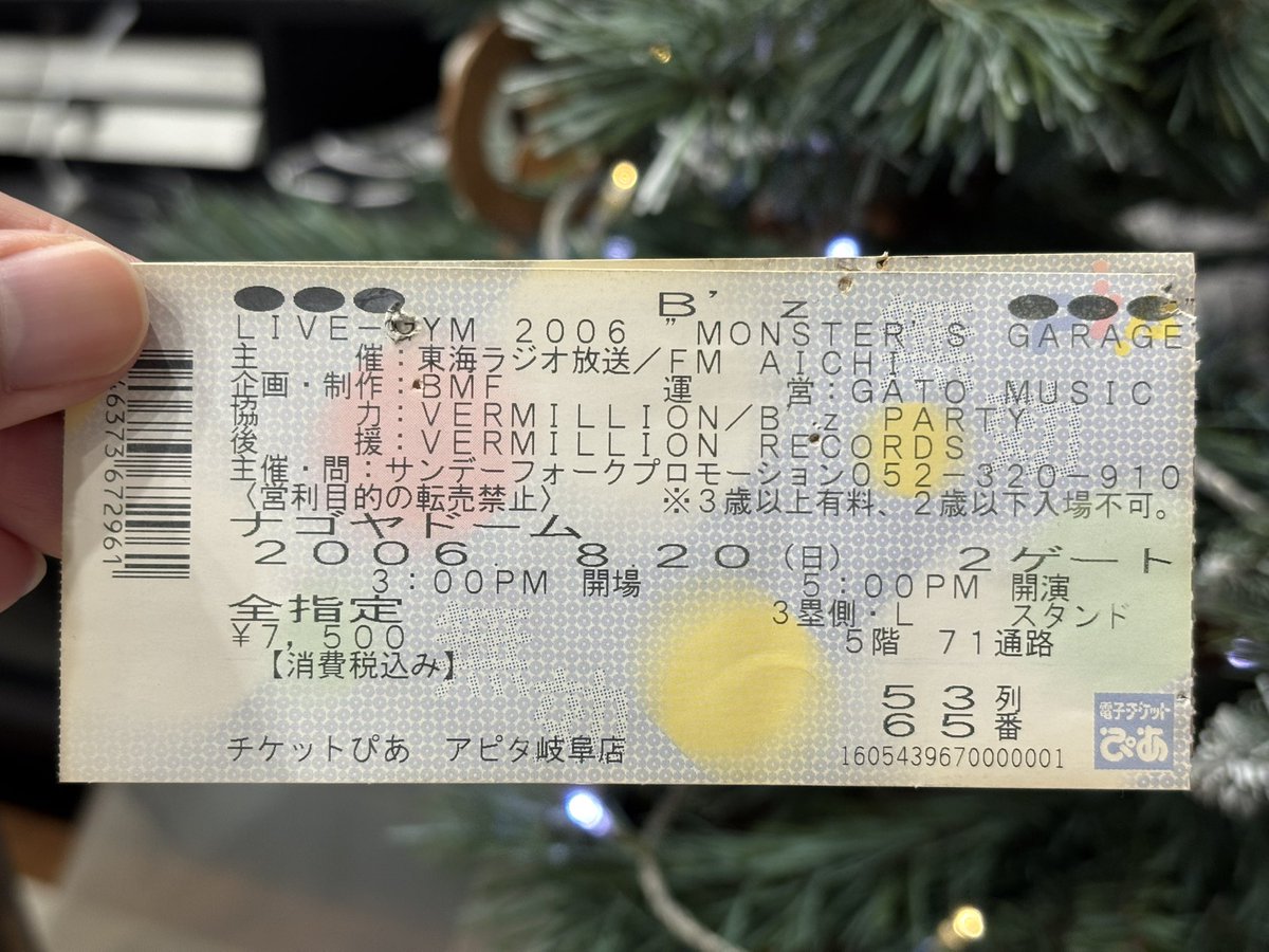 過去のチケットファイル見てたら エモエモしてた 人生最初のライブ（B