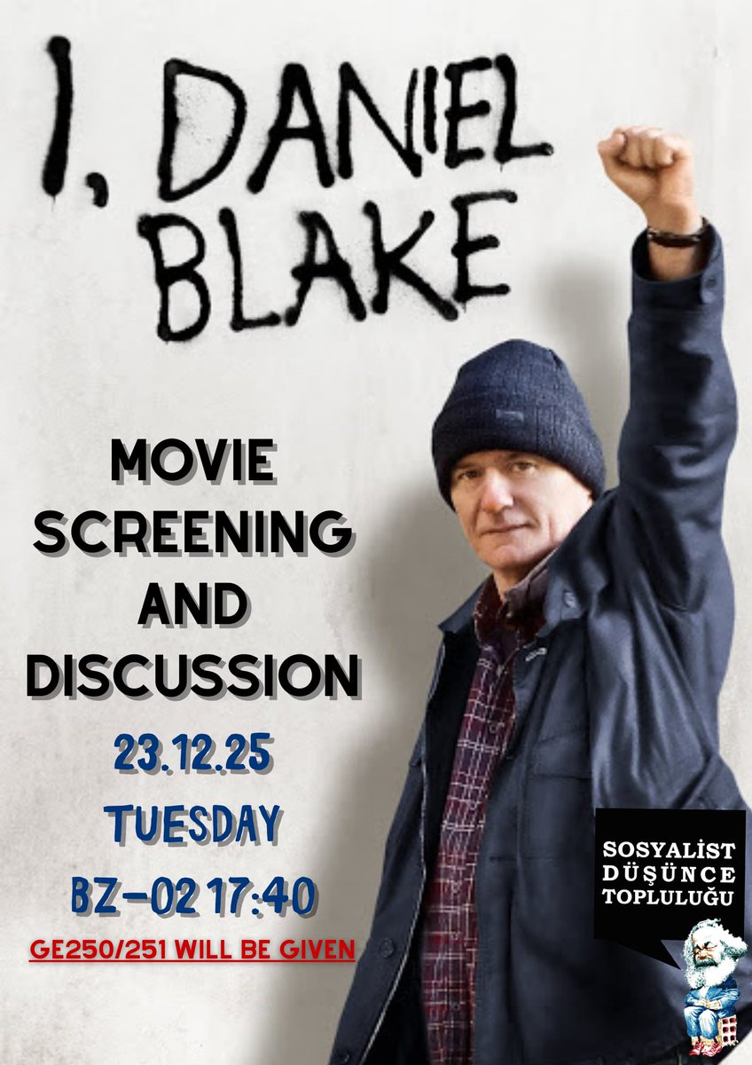 "I, Daniel Blake" film gösterimi ve yurtdaşlığı tartışacağımız etkinliğimize tüm sıra arkadaşlarımızı bekleriz!

23.12.25
BZ-02 17:40