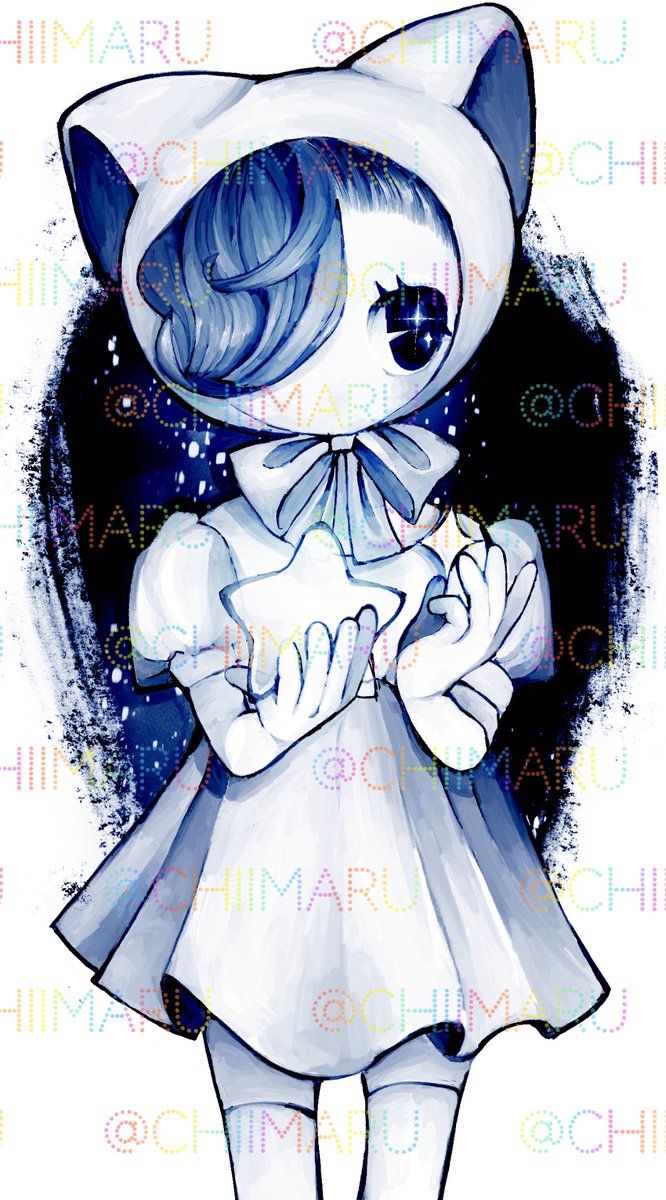 ちぃまる。 🌈新作お知らせ🌈 12歳ちぃまるボーイが描く厚塗り作品 【#163 星の子