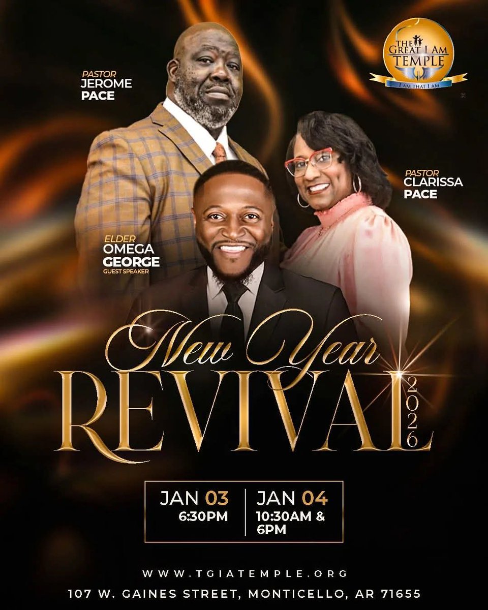 cltrpace's tweet photo. Let’s Get Ready for Revival!
Start your year with spiritual clarity, renewal, and pos Saturday &amp; Sunday, January 3rd, as we seek God together.
✨ Don’t miss a service—your breakthrough begins here!

#RevivalFire #NewYearNewSpirit #SpiritualClarity
#FreshStartWithGod #Revival2026 https://t.co/vWMGLYJTzb