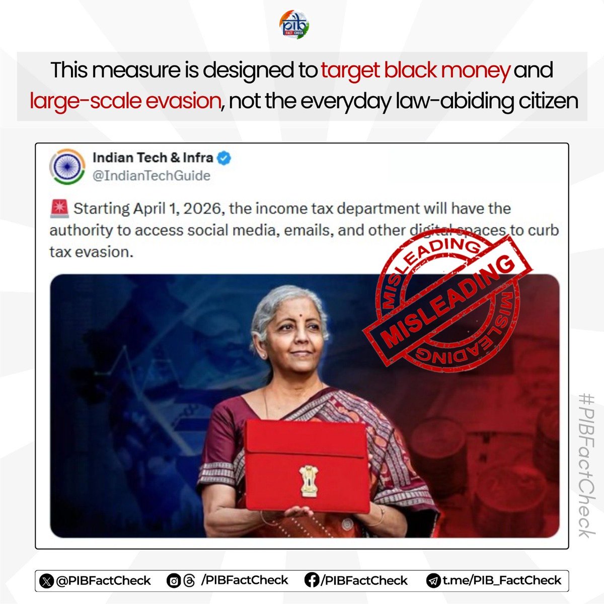 Finally, the clarification by <a href="/PIB_India/">PIB India</a> <a href="/PIBFactCheck/">PIB Fact Check</a> 👇

It means the post by <a href="/IndianTechGuide/">Indian Tech & Infra</a> was misleading 🙏
