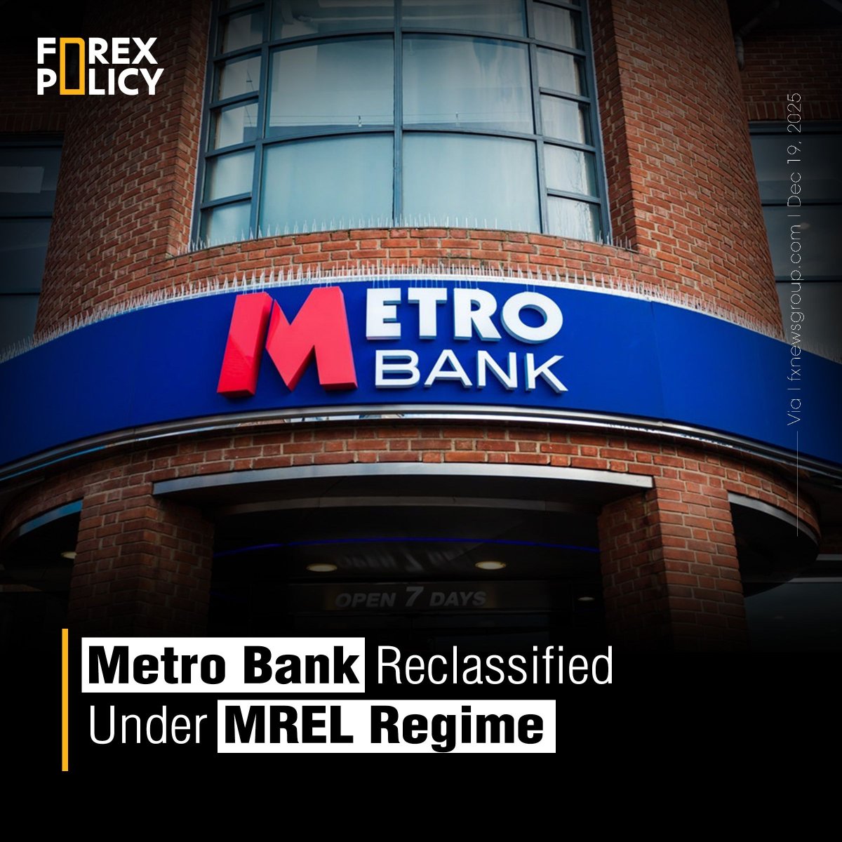 Metro Bank has been reclassified as a transfer firm under the MREL regime, effective January 2026, following confirmation from the Bank of England.

#MetroBank #MREL #UKBanking #FinancialRegulation
