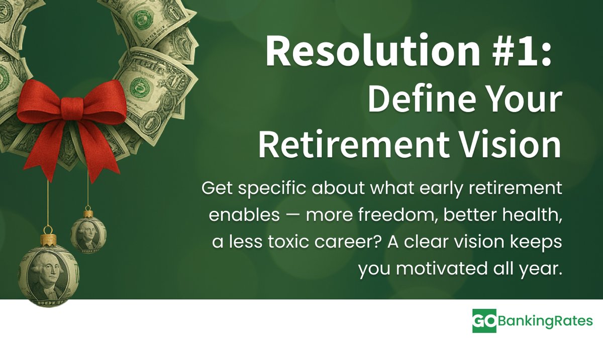 GOBankingRates's tweet image. Want to retire earlier? Start with your New-Year money resolutions.

These 4 mindset and habit shifts can help move your timeline forward — no extreme measures required.
🔗 Full strategy: gobankingrates.com/retirement/pla…

#EarlyRetirement #FIRE #MoneyTips #FinancialFreedom @savemycents