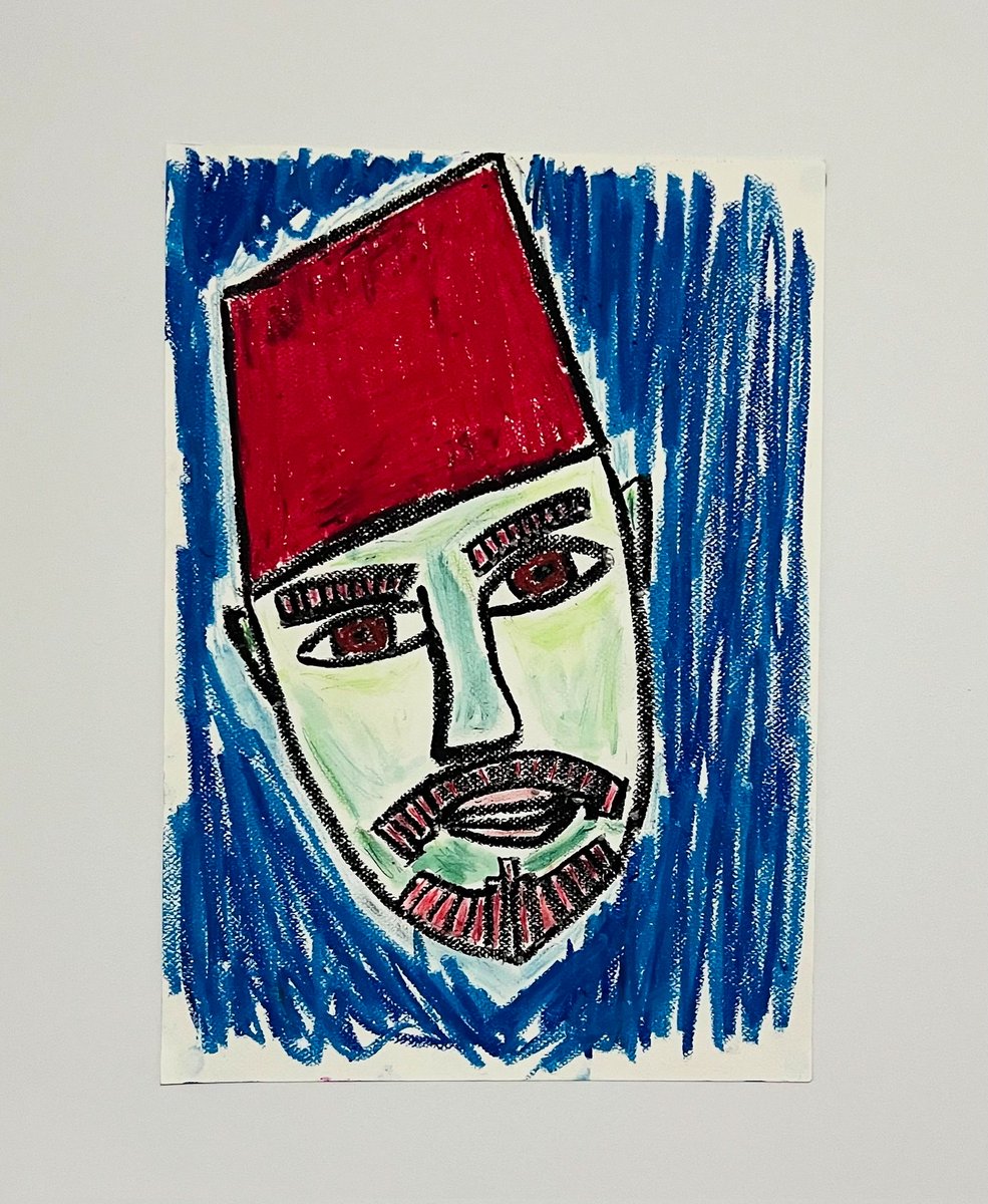 jcliffordsmith's tweet photo. "Green Ottoman" Oil pastel and watercolour on paper. A3. #art #drawing https://t.co/lfZpQS7MfT