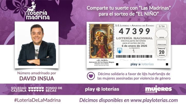 Me hace mucha ilusión participar este año en la #LoteriaDeLaMadrina. Si compras el décimo que amadrino y resulta premiado con algún reintegro, de tus 20€ se destinarán automáticamente 10€ al fondo de becas para huérfanos de la violencia 💜Participa: playloterias.com/la-loteria-de-…