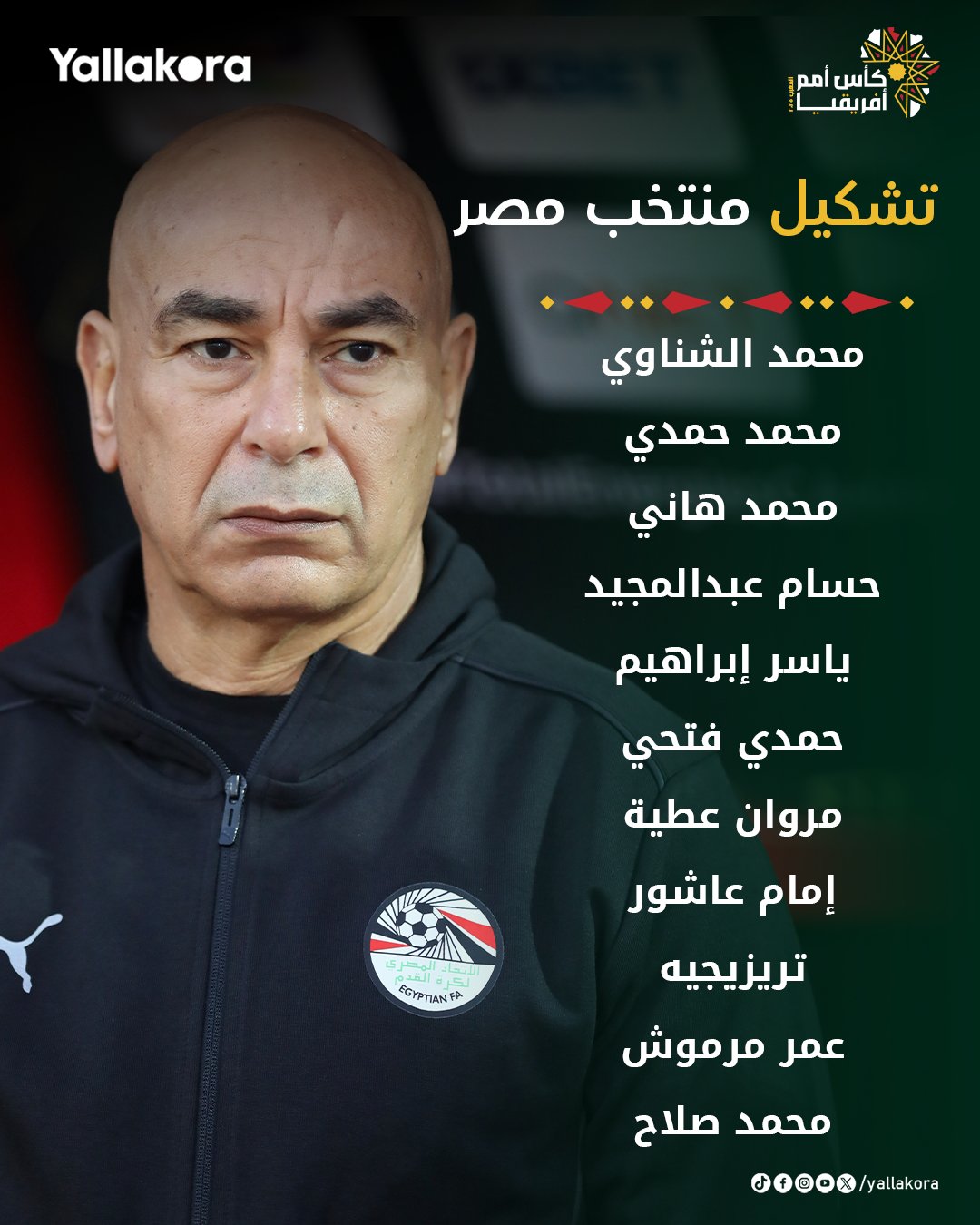 التشكيل الرسمي للفراعنة في مواجهة زيمبابوي 