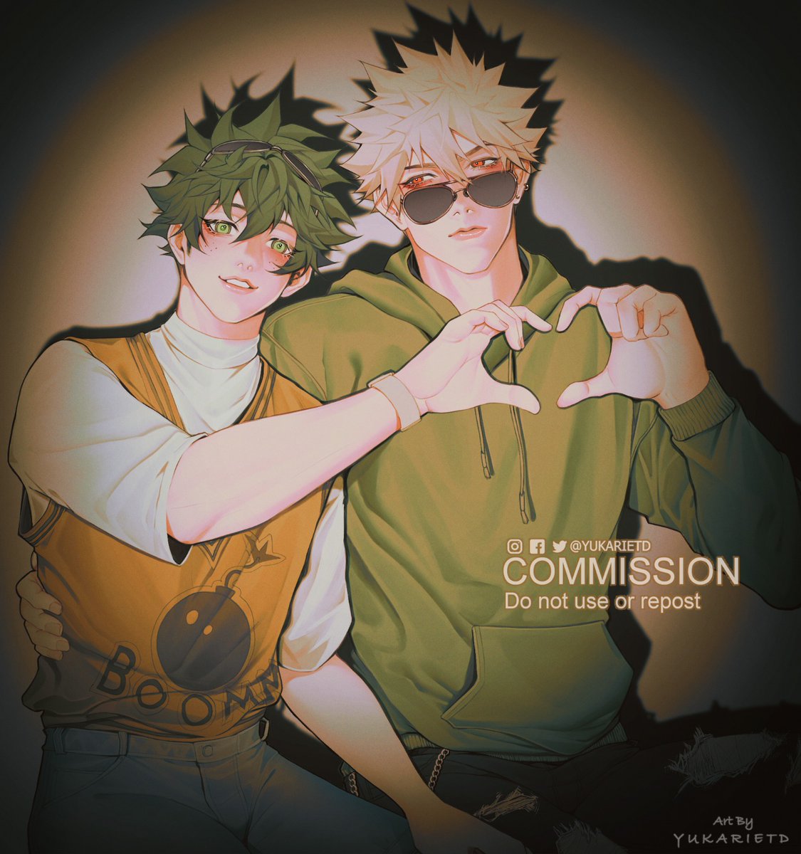 YukarietD's tweet photo. 🫶🏻🧡💚✨ Say Cheeseee ~ 📸

Comms for @NeaPoulain tysm!!  
This is for her fic, "Flirting Analysis for the Future" on AO3 (spanish) is a very cute fic 🤭 https://t.co/4HrJ6yLgUg