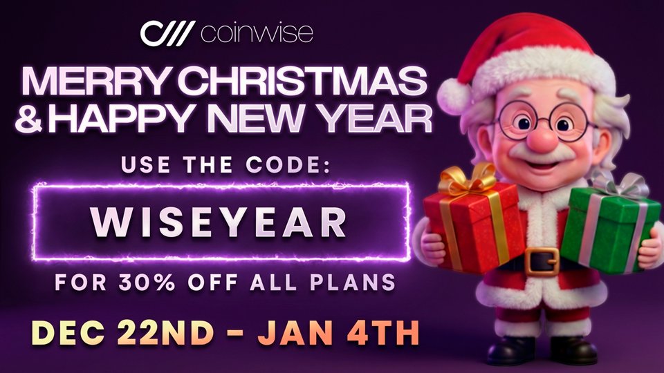 beCoinWise's tweet image. CHRISTMAS &amp;amp; NEW YEAR SALE IS LIVE!

Celebrate the holidays with a fresh start for your trading in the new year. 

For a limited time, enjoy 30% OFF all Coinwise plans with our Christmas &amp;amp; New Year offer. This is the perfect opportunity to upgrade your tools, sharpen your edge,…