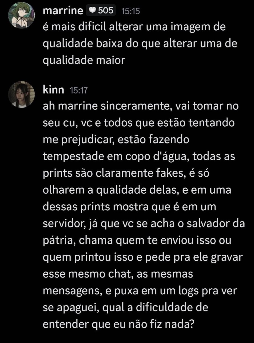 grediscord's tweet photo. Enquanto pediamos uma justificativa, Kinn alegou ter diversas provas que o ajudam a ser inocentado. O problema é que em nenhuma vez ele comprovou que as prints foram forjadas ou que ele nunca disse essas palavras, eram só mensagens vazias e argumentos rasos. https://t.co/fprt5SLaIO