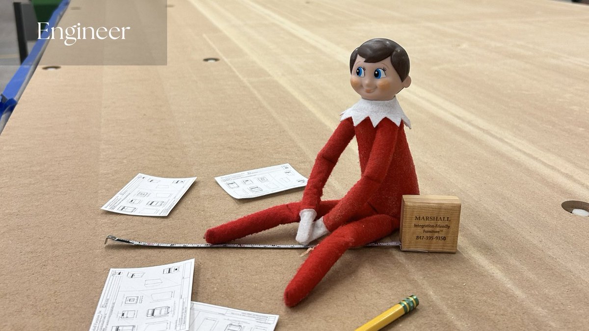 Every custom solution has a story. This week, Oakley the #ElfOnTheShelf shows how our #DesignBuild #AVFurniture comes to life—from engineering and production to finishing, shipping, and delivery. #ChristmasMagic starts with a plan built around customer needs