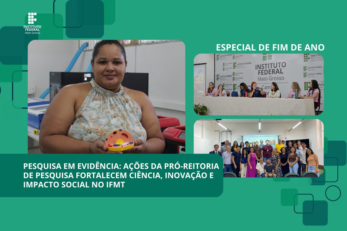 🔬 RETROSPECTIVA 2025 | PESQUISA EM EVIDÊNCIA

📊🧠 Em 2024 e 2025, a Pró-Reitoria de Pesquisa e Pós-Graduação (Propes) fortaleceu a ciência e a inovação no IFMT, ampliando a infraestrutura científica.

💬 Confira a matéria completa no site: ifmt.edu.br
