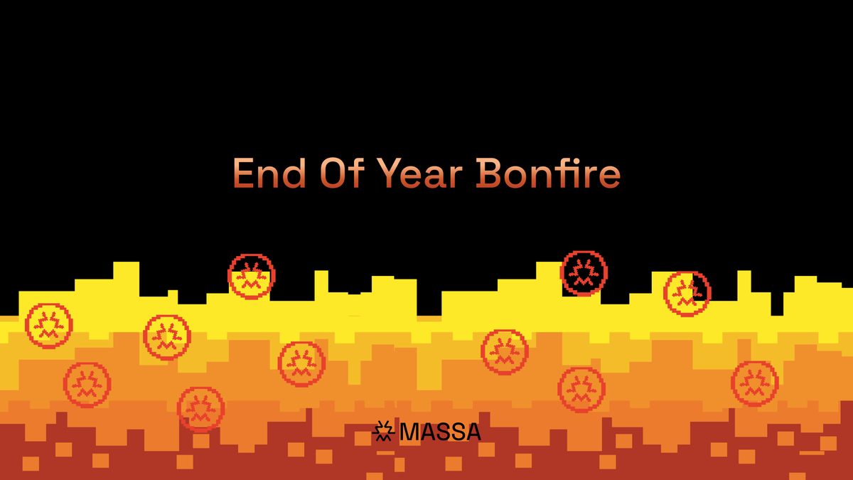 massachain's tweet photo. The Massa Year-End Burn Event is Live 🔥

We’re closing the year with a community burn event, and this one comes with a twist.

For every $MAS burned by the community, the Massa Foundation will burn 5x the amount on its side, transparently, up to 10M MAS.
All $MAS burned during the event, whether by the foundation or the community, are sent directly to the burn address and permanently removed from supply ♨️

Once the event is over, we will calculate the total amount burned by the community. Based on that number, 10% of the total will be distributed as a reward to one randomly selected participant, using foundation funds 🎁

The selection is weighted 🎯
The more $MAS you burn, the higher your chances of being selected.

🕒 Event timeline
Starts now, December 22, 2025 at 8:00 PM CET
Ends Monday, December 29, 2025 at 8:00 PM CET

To participate, simply connect your wallet and burn $MAS using the official burner:

👉 https://t.co/laSdnho1Vj

Connect your wallet, burn $MAS, and take part in the year-end burn event.

More burn. More impact. More chances.
Let’s close the year at the bonfire. 🔥
