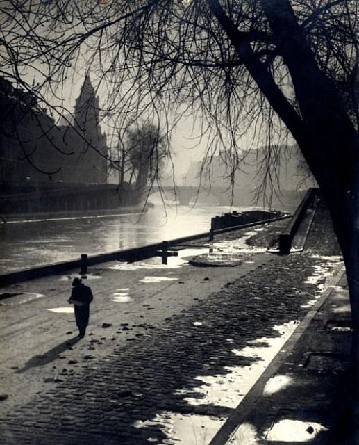 ParisAMDParis's tweet image. 📸 Albert Monier. 
Le promeneur du quai de la Seine 
1950. Paris