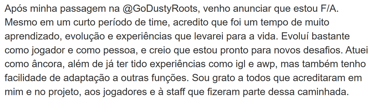 F/A
Rts são apreciados