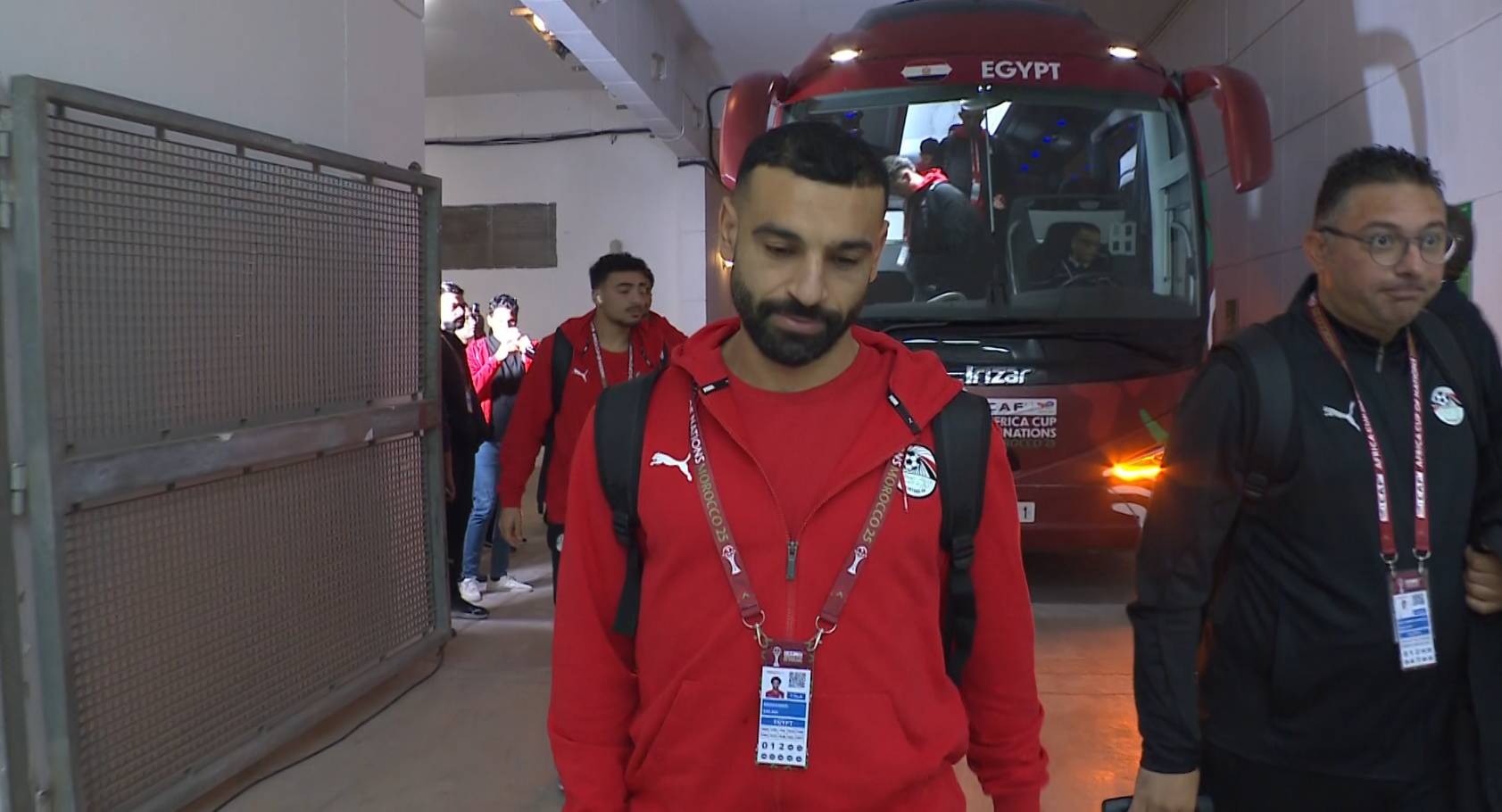 وصول بعثة منتخب مصر إلى ملعب المباراة 