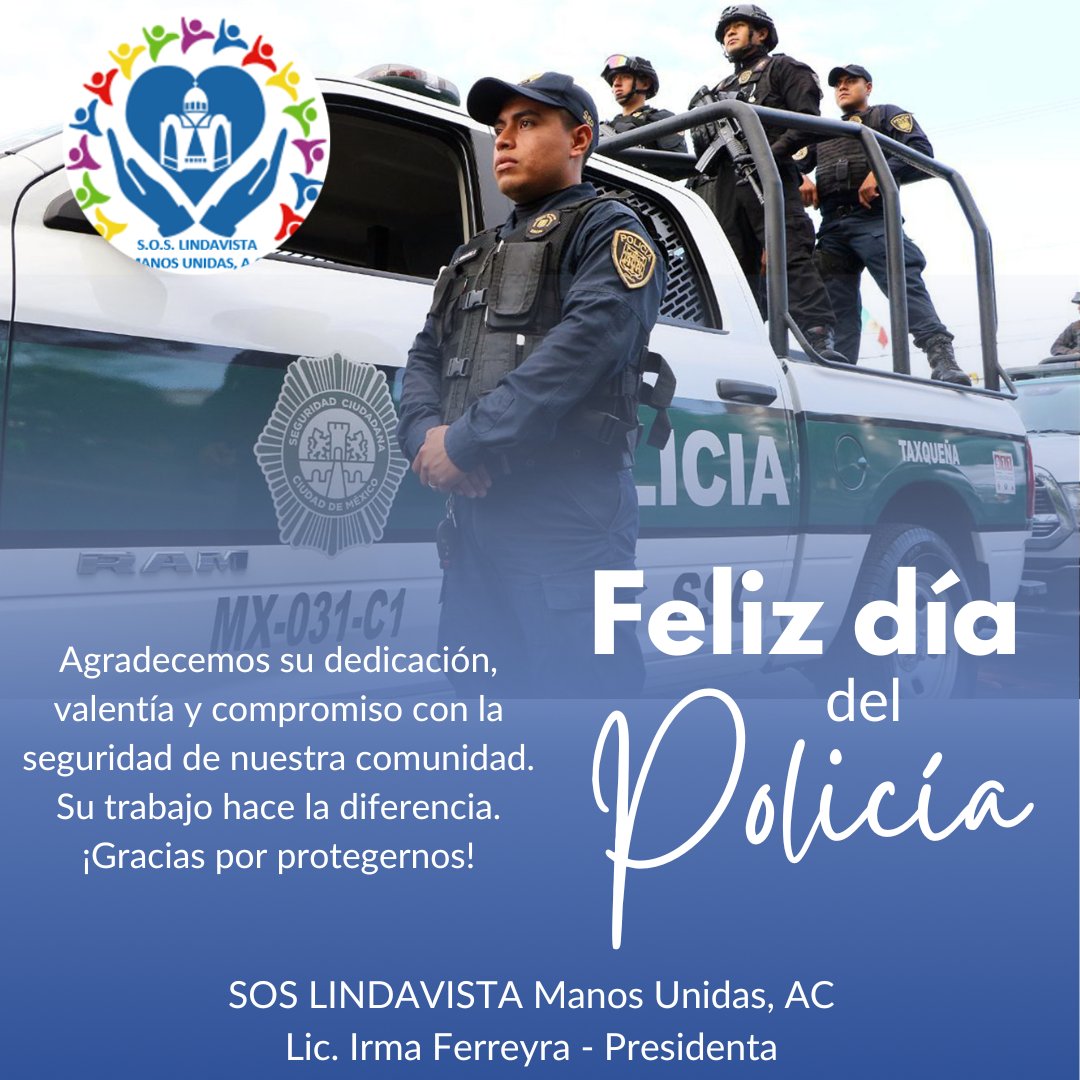 💙👮‍♀️ HOY RECONOCEMOS SU VALOR Y ENTREGA 👮‍♂️💙

En el #DIADELPOLICIA, rendimos un merecido homenaje a mujeres y hombres que, con valentía, disciplina y vocación de servicio, trabajan todos los días para protegernos y cuidar de nuestras familias.

<a href="/IRMAFERREYRA1/">IRMA FERREYRA</a>
<a href="/ClaraBrugadaM/">Clara Brugada Molina</a>