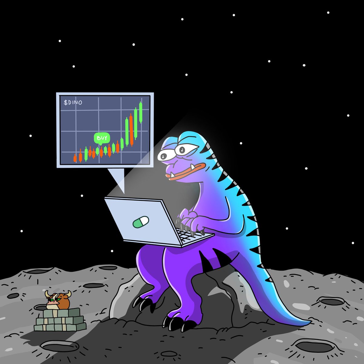 voltcipher's tweet image. All my entries for the contest so far 

$DINO #DinoMemeContest