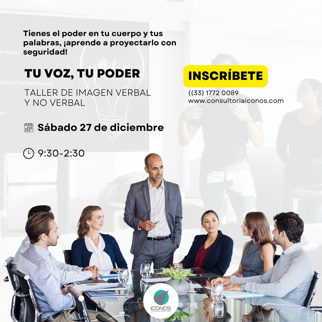 IconosCIP's tweet image. Termina el año comunicando con seguridad tus pensamientos y conocimientos a través de palabras, gestos, ademanes y posturas. 

Inscríbete al taller de #ImagenVerbal y No Verbal en línea del sábado 27 de diciembre.

Manda MENSAJE
consultoriaiconos.com
WApp. 33 1772 0089