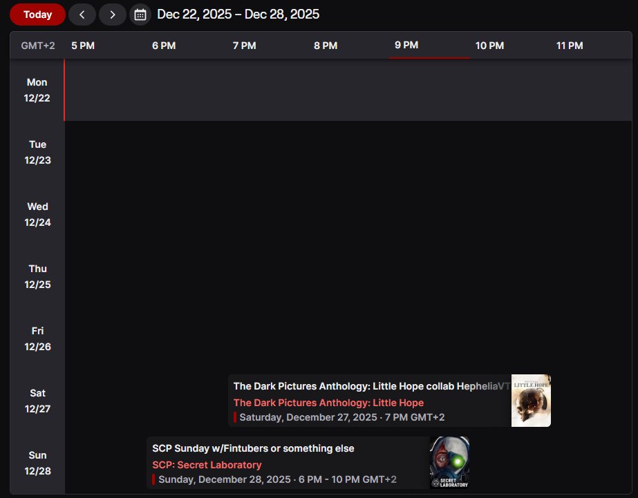 Flashver's tweet image. Meow ^^) Here’s this week’s schedule! 🐾
Days off Wednesday–Friday, celebrating Christmas / the holidays 🎄🎅🐾

EET (UTC+2)

twitch.tv/flashver

#Vtuber #ENVTuber #Fintuber