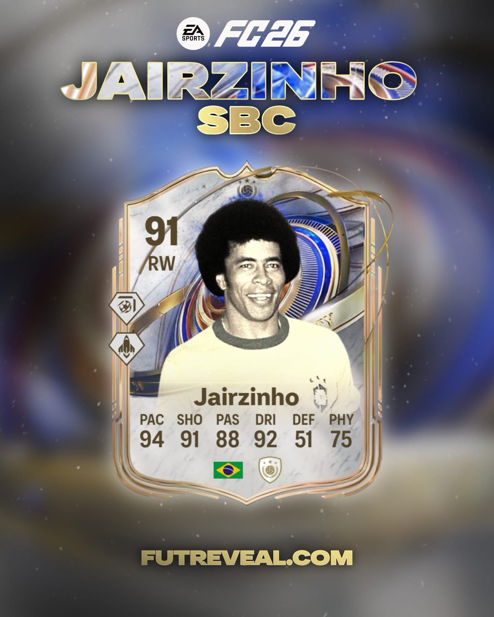 FC27FUT's tweet photo. 🎄🔥 RUMOR ALERT 🔥🎄
We might be getting JAIRZINHO SBC on 25th December 👀✨

Iconic RW. Elite pace. Pure vibes.
Christmas just got FUT-level special 🎁⚡

Are you ready to grind? 👑🇧🇷
#FC26 #Jairzinho #SBC #FUTLeaks #ChristmasContent #IconSBC https://t.co/7BnyjQkApB